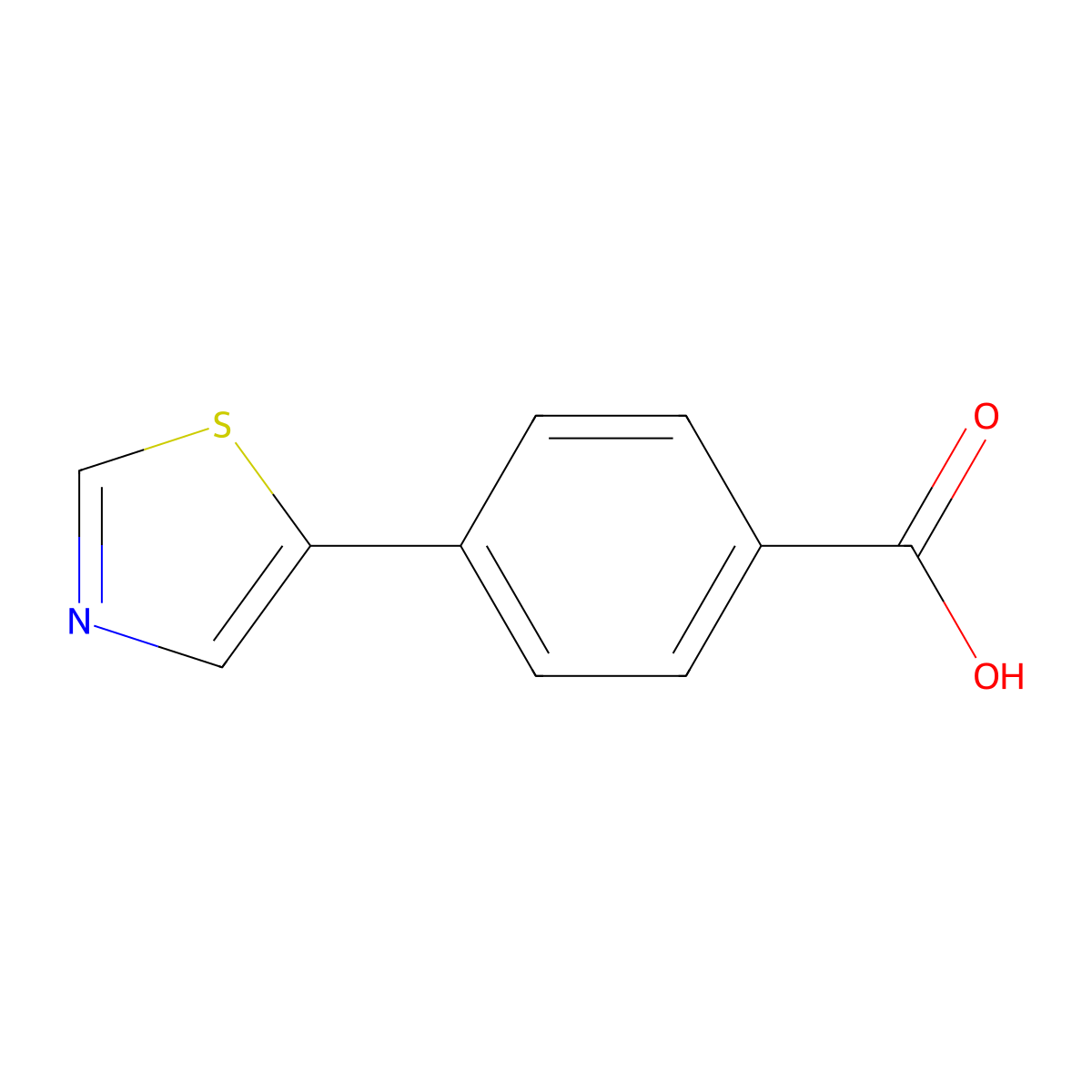 4-(5-Thiazolyl)benzoic acid molecular structure, CAS 305806-39-7