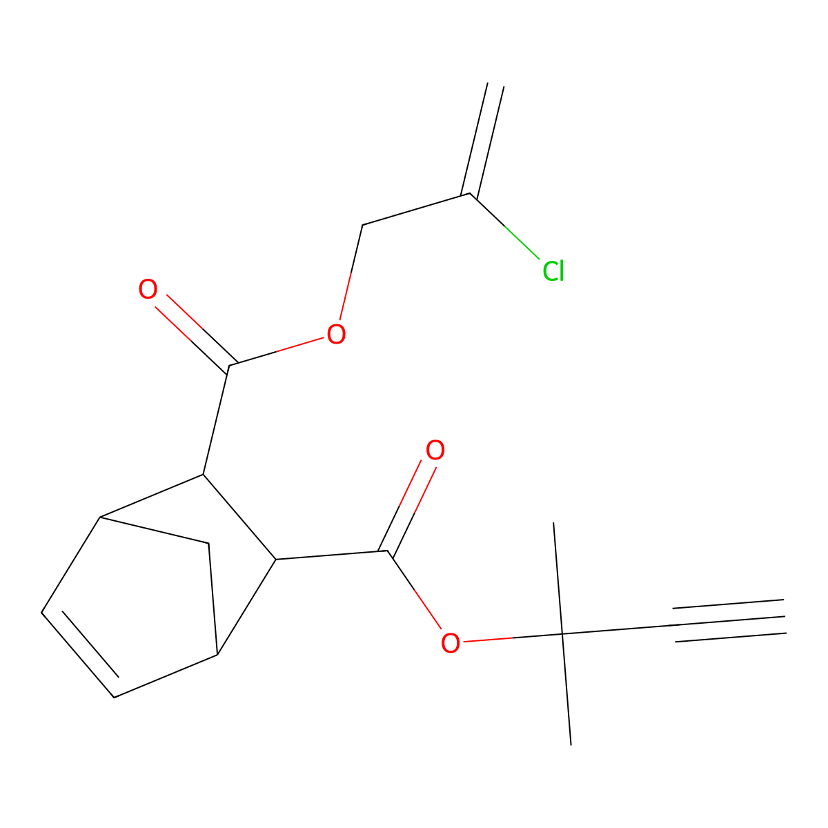 2-(2-Chloro-2-propenyl) 3-(1,1-dimethyl-2-propynyl) bicyclo[2.2.1]hept-5-ene-2,3-dicarboxylate molecular structure, CAS 305807-01-6