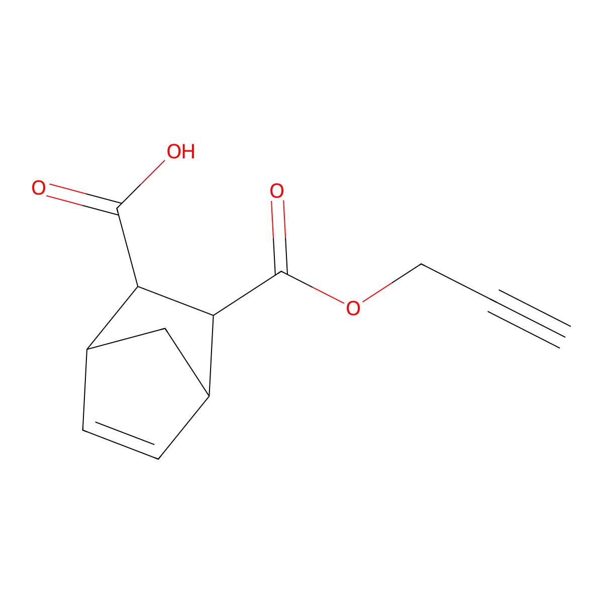 3-[(Prop-2-yn-1-yloxy)carbonyl]bicyclo[2.2.1]hept-5-ene-2-carboxylic acid molecular structure, CAS 305807-17-4