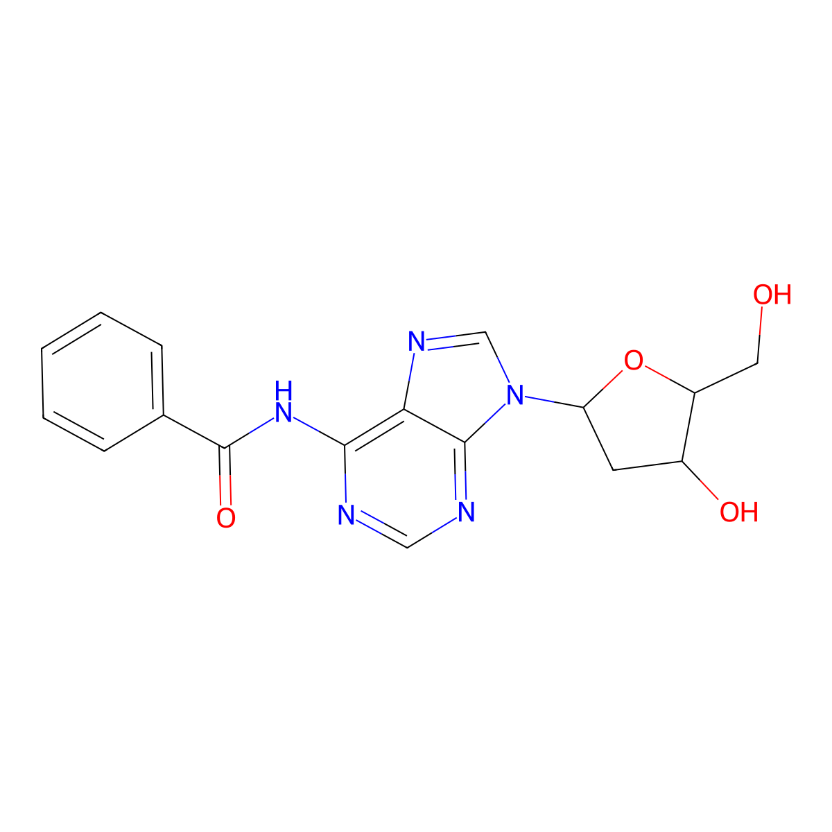 N-benzoyl-2'-deoxyadenosine molecular structure, CAS 305808-19-9