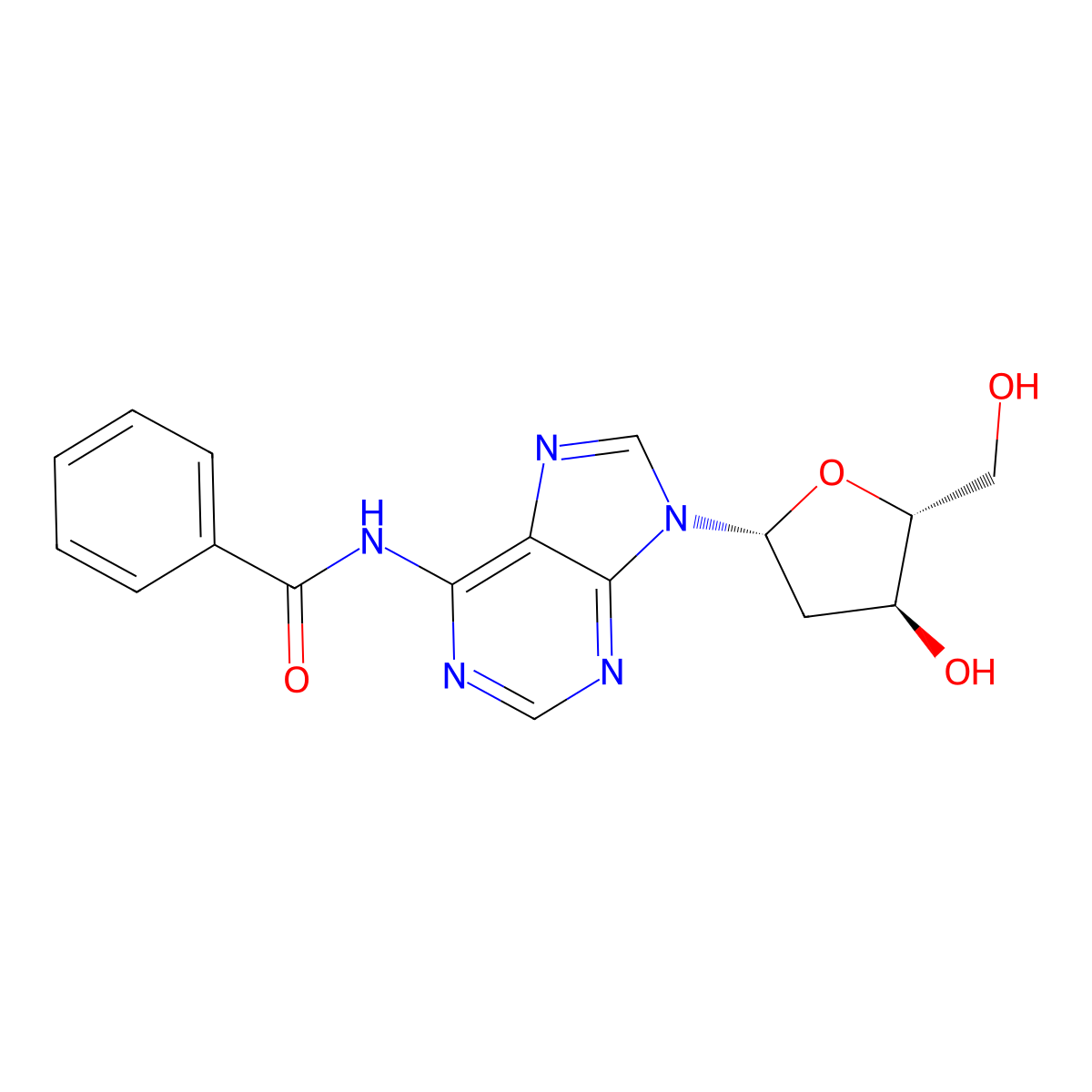 N-benzoyl-2'-deoxyadenosine molecular structure, CAS 305808-19-9