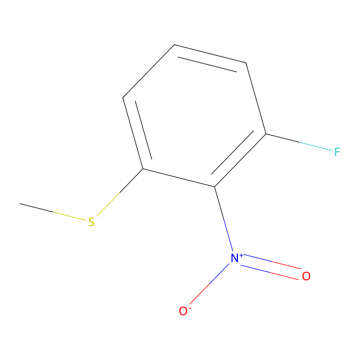 1-Fluoro-3-(methylsulfanyl)-2-nitrobenzene molecular structure, CAS 305811-06-7