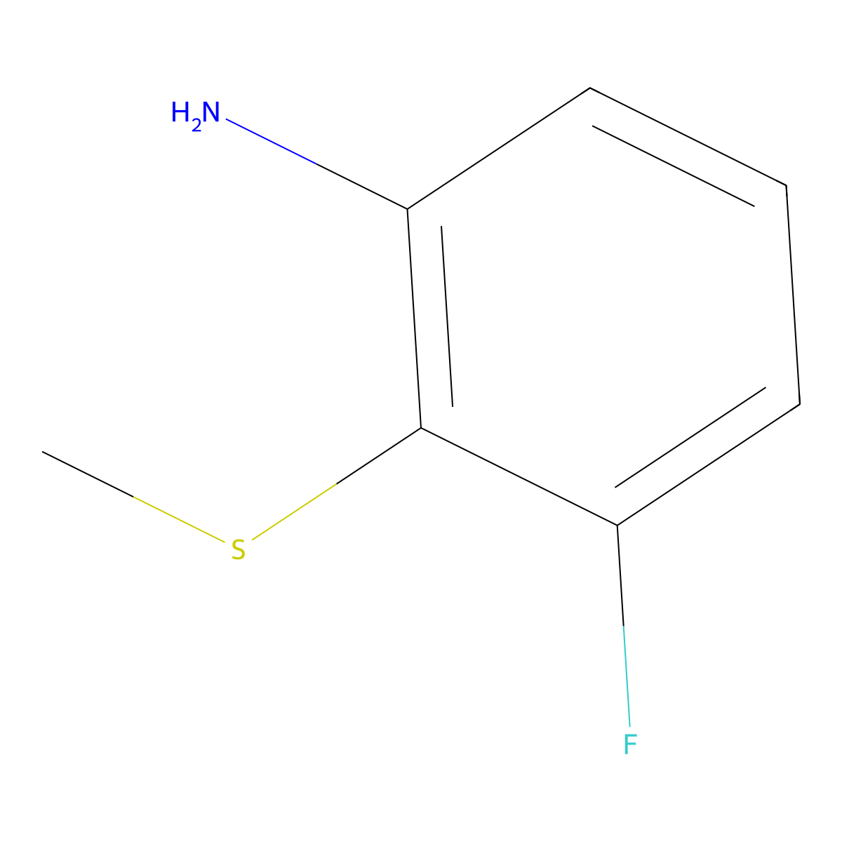 3-Fluoro-2-(methylsulfanyl)aniline molecular structure, CAS 305811-07-8
