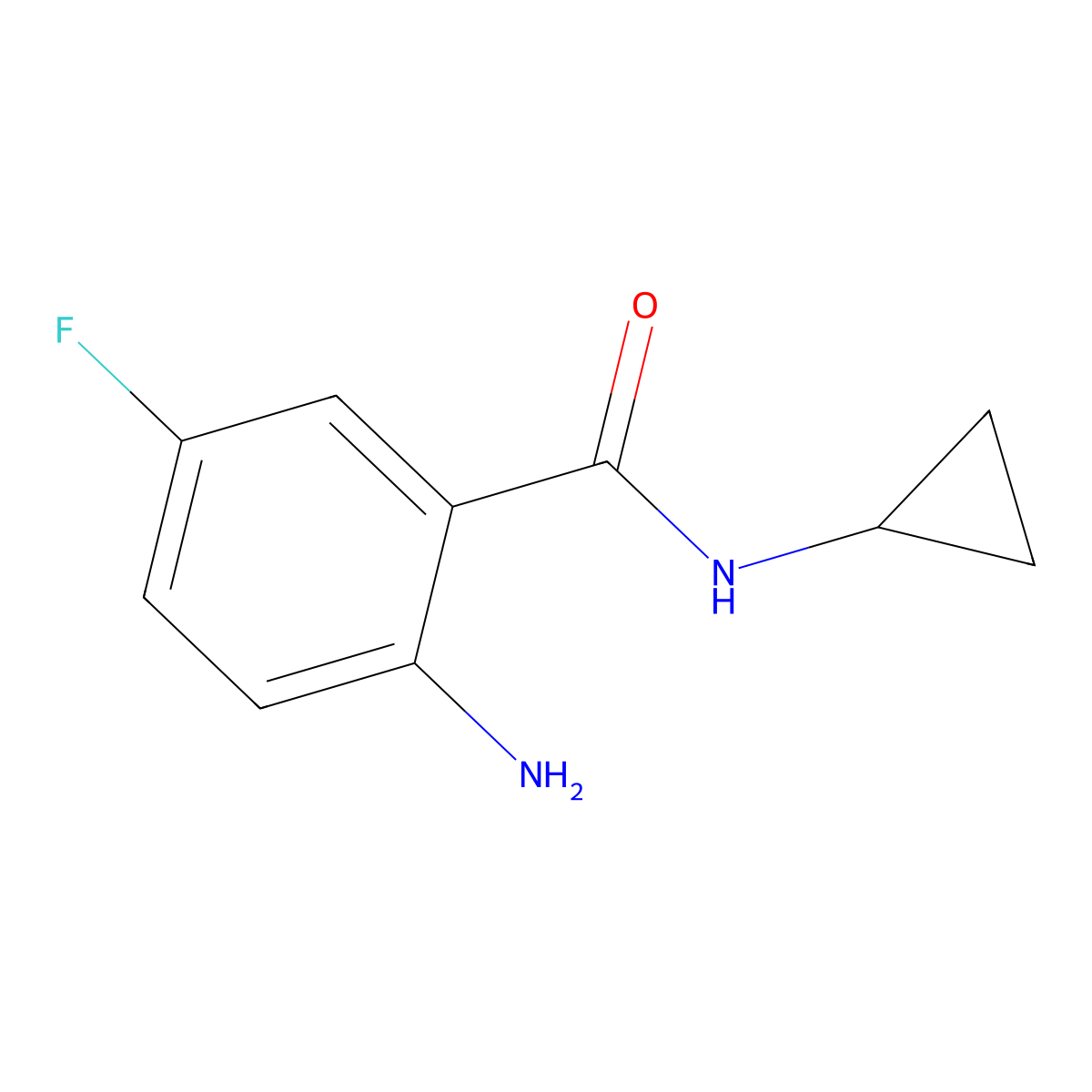 2-amino-N-cyclopropyl-5-fluorobenzamide molecular structure, CAS 305811-16-9