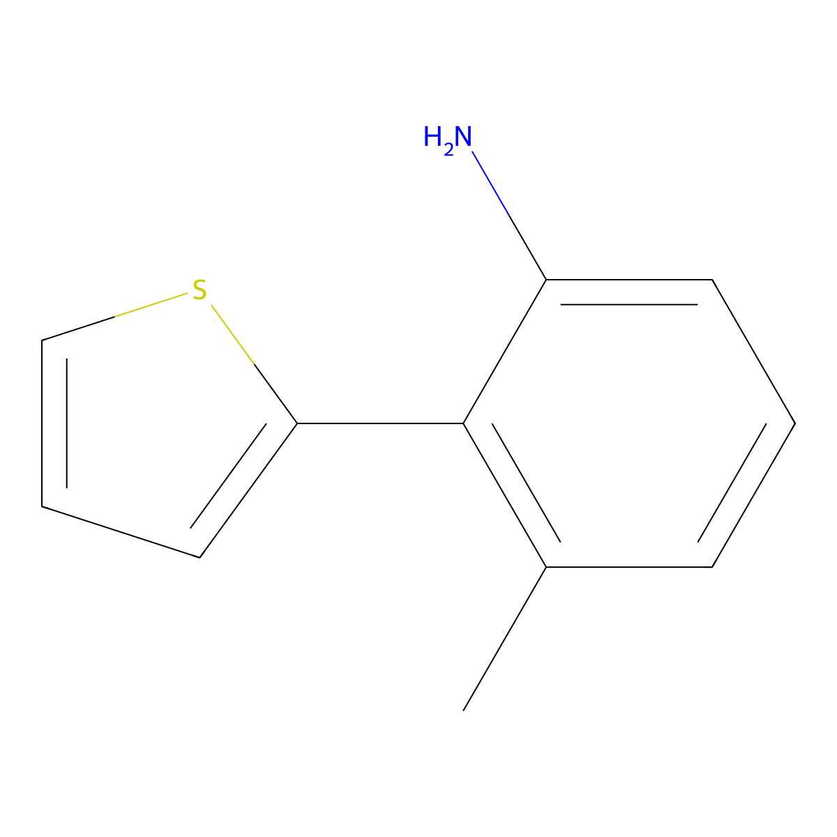 3-Methyl-2-(2-thienyl)benzenamine molecular structure, CAS 305811-33-0