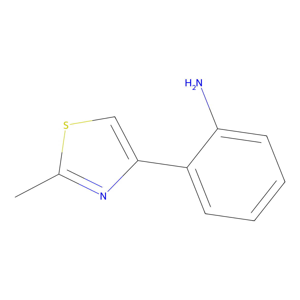 2-(2-Methyl-1,3-thiazol-4-yl)aniline molecular structure, CAS 305811-38-5