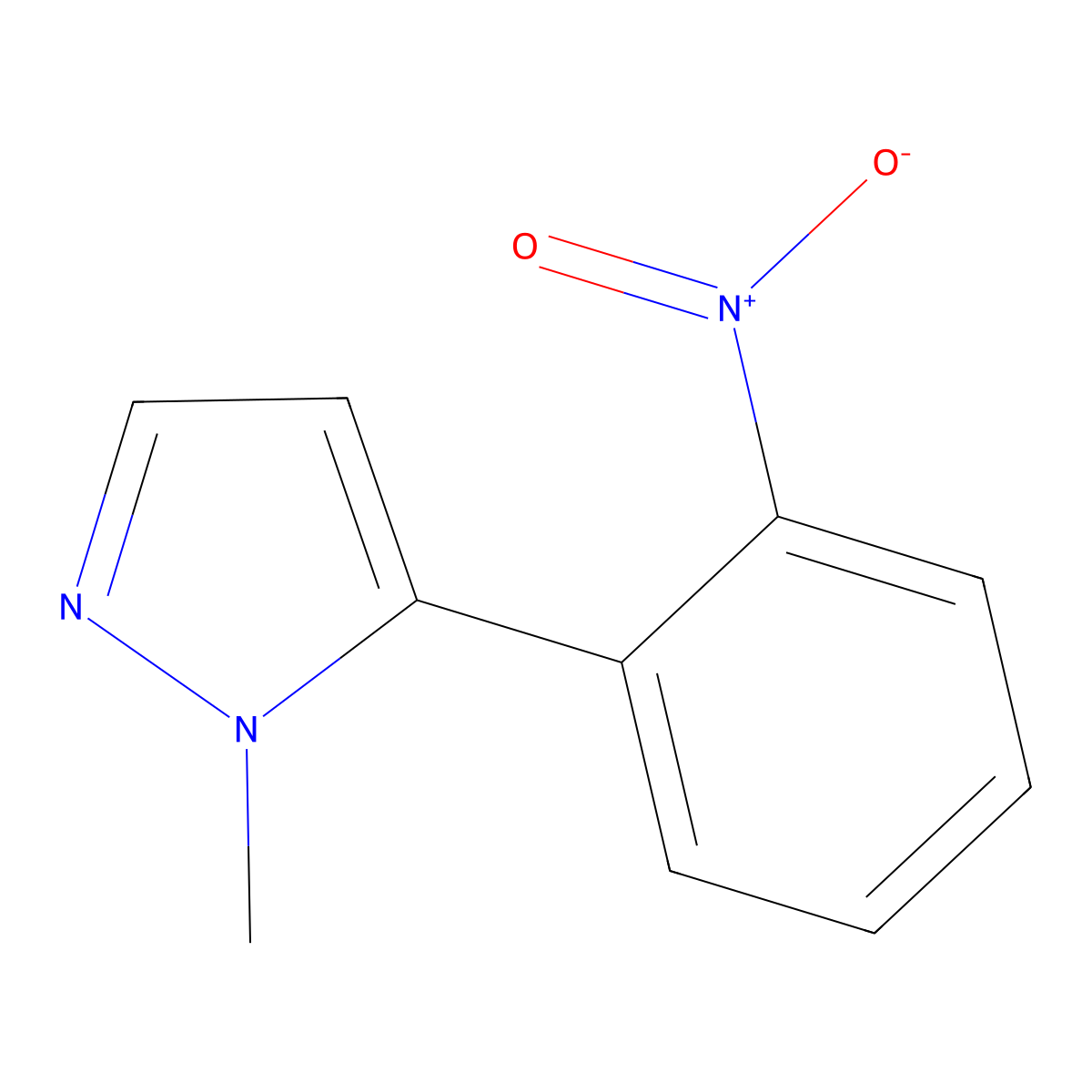 1-methyl-5-(2-nitrophenyl)-1H-pyrazole molecular structure, CAS 305811-46-5