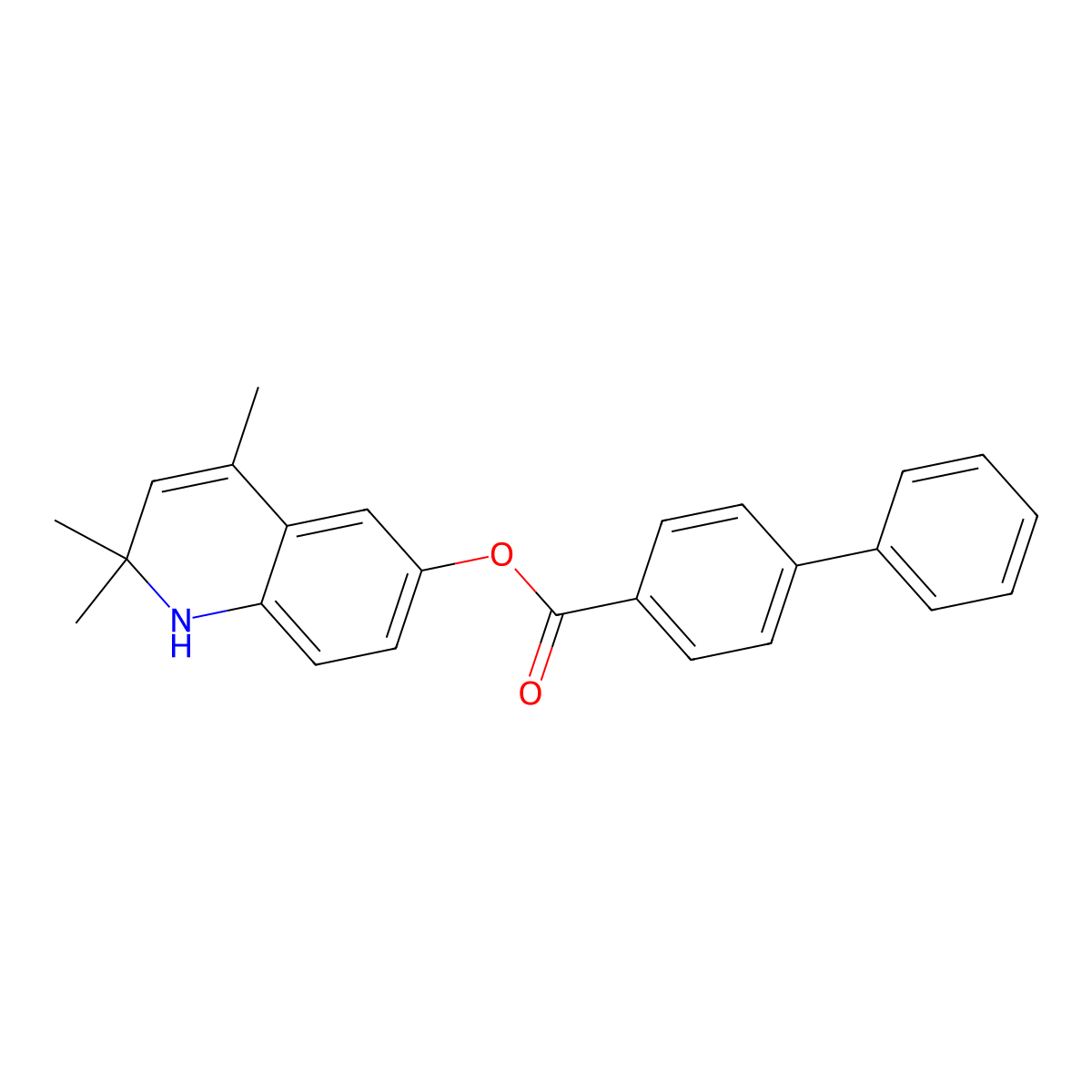 2,2,4-Trimethyl-1,2-dihydroquinolin-6-yl biphenyl-4-carboxylate molecular structure, CAS 305811-90-9