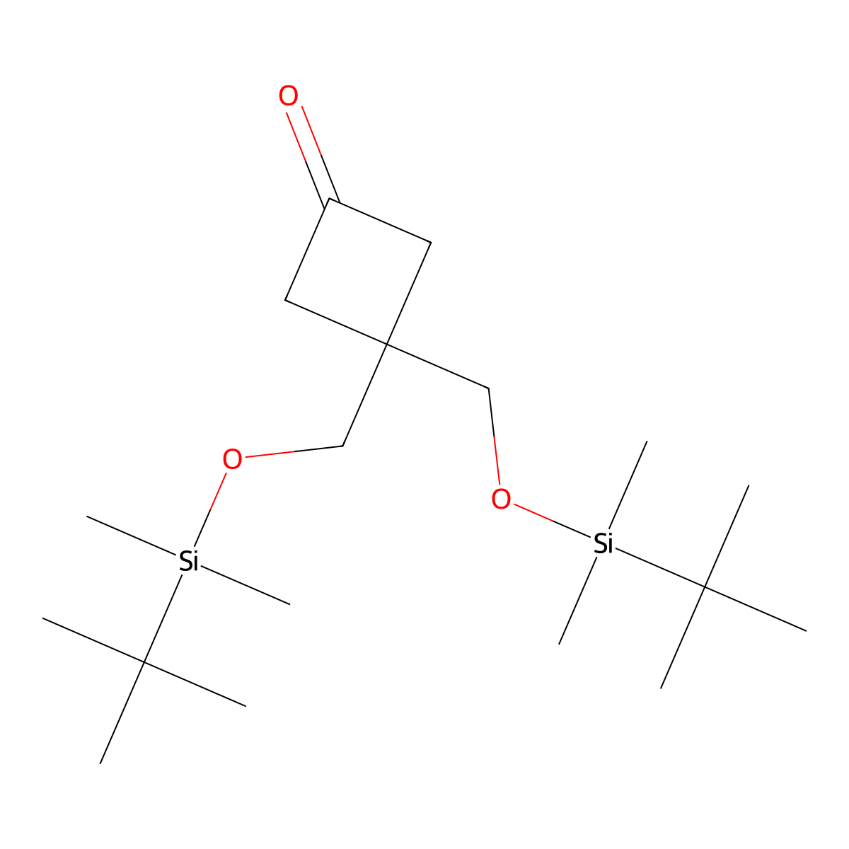 3,3-Bis(((tert-butyldimethylsilyl)oxy)methyl)cyclobutan-1-one molecular structure, CAS 305819-15-2