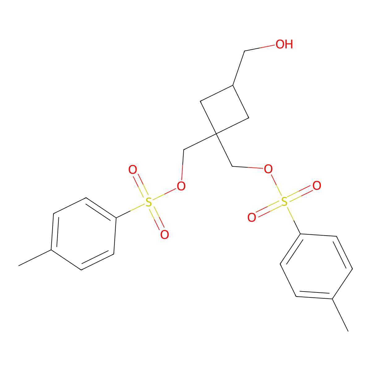 [3-(Hydroxymethyl)-1-(P-tolylsulfonyloxymethyl)cyclobutyl]methyl 4-methylbenzenesulfonate molecular structure, CAS 305819-17-4