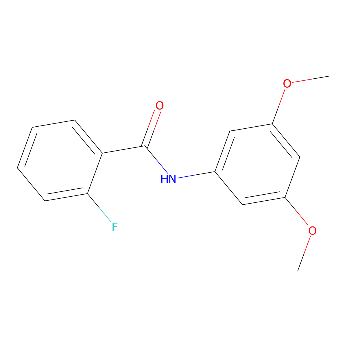 N-(3,5-dimethoxyphenyl)-2-fluorobenzamide molecular structure, CAS 305834-41-7