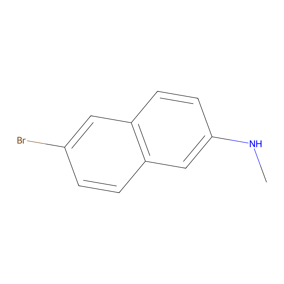 6-bromo-N-methylnaphthalen-2-amine molecular structure, CAS 305835-80-7