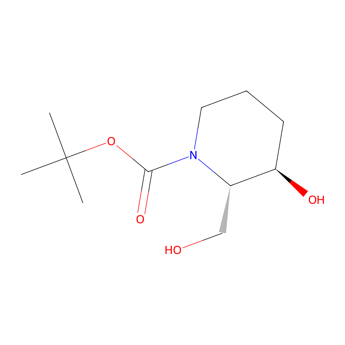 tert-butyl (2S,3R)-3-hydroxy-2-(hydroxymethyl)piperidine-1-carboxylate molecular structure, CAS 305838-43-1
