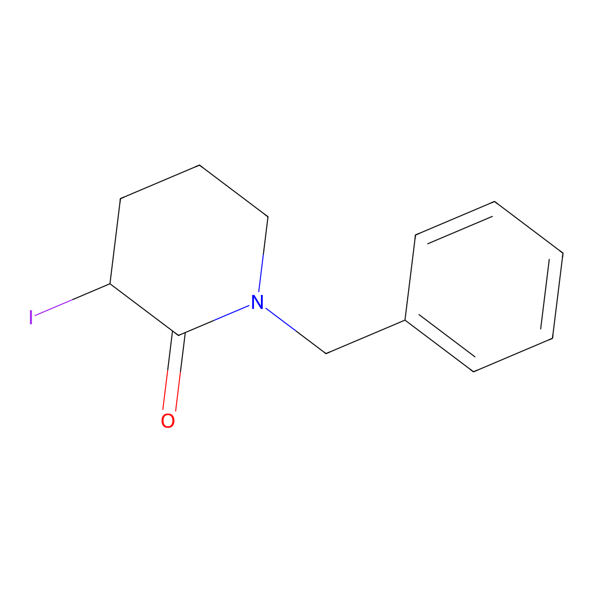 1-Benzyl-3-iodopiperidin-2-one molecular structure, CAS 305839-54-7