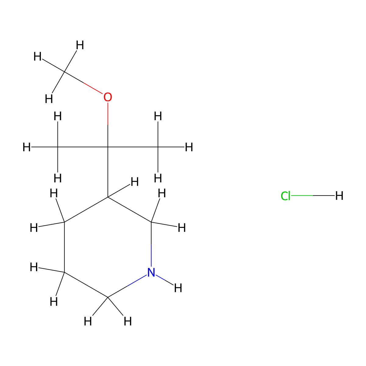 3-(2-Methoxypropan-2-YL)piperidine hydrochloride molecular structure, CAS 3058442-81-9