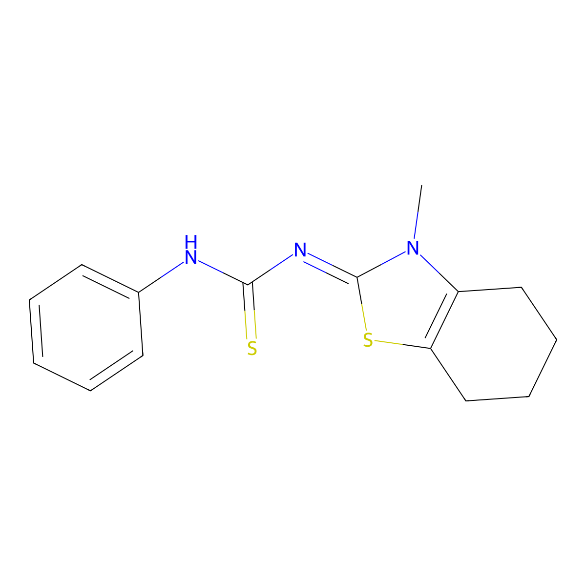 3-[(2Z)-3-Methyl-2,3,4,5,6,7-hexahydro-1,3-benzothiazol-2-ylidene]-1-phenylthiourea molecular structure, CAS 305847-88-5
