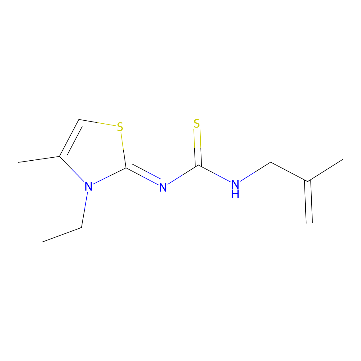 1-[(2Z)-3-Ethyl-4-methyl-2,3-dihydro-1,3-thiazol-2-ylidene]-3-(2-methylprop-2-en-1-yl)thiourea molecular structure, CAS 305847-90-9