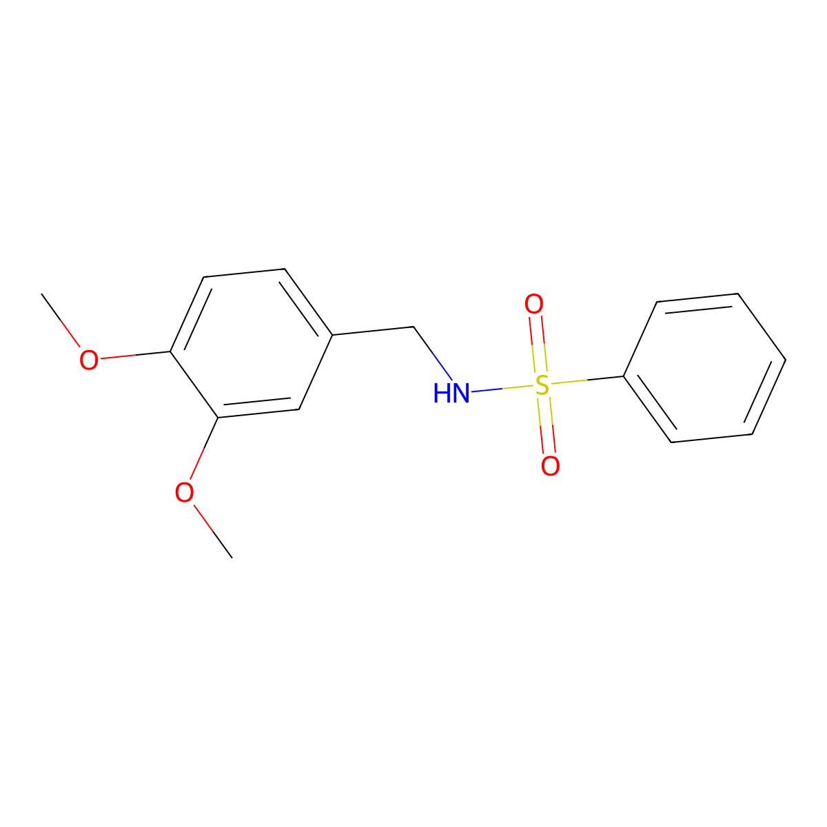 N-[(3,4-dimethoxyphenyl)methyl]benzenesulfonamide molecular structure, CAS 305849-01-8