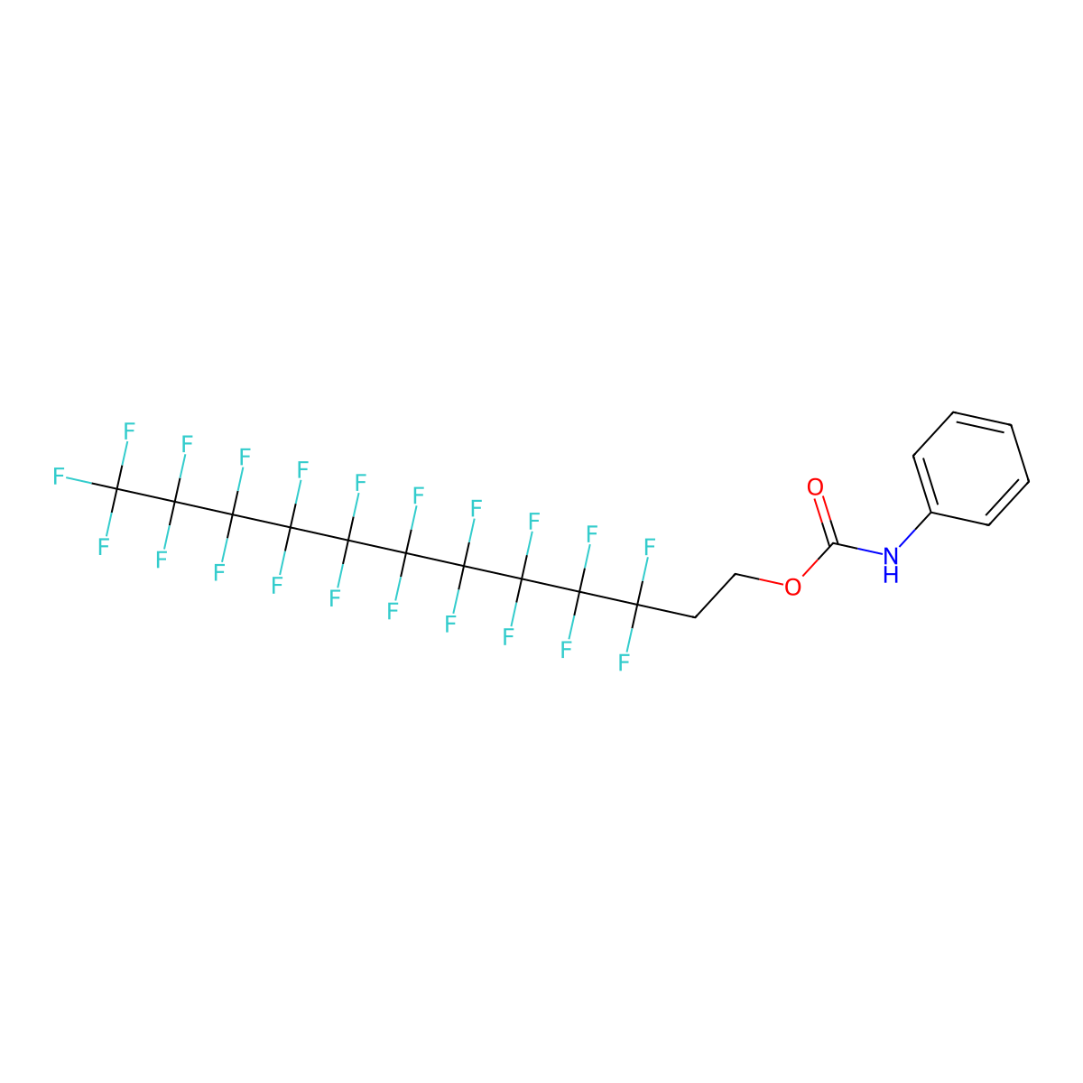 3,3,4,4,5,5,6,6,7,7,8,8,9,9,10,10,11,11,12,12,12-Henicosafluorododecyl phenylcarbamate molecular structure, CAS 305849-13-2