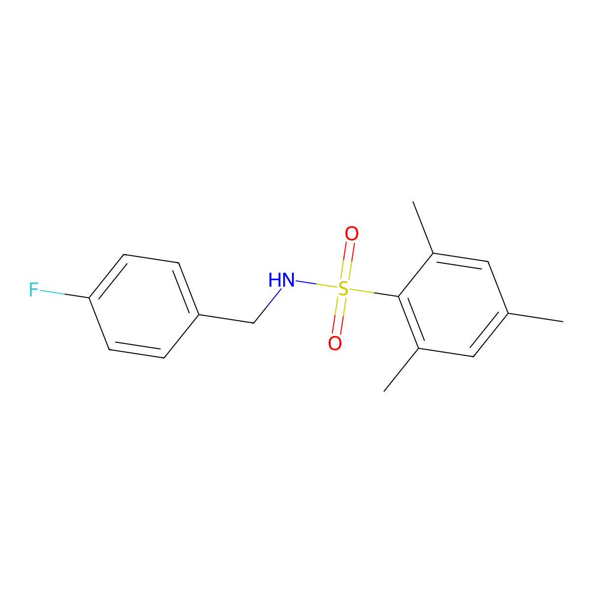 N-(4-Fluorobenzyl)-2,4,6-trimethylbenzenesulfonamide molecular structure, CAS 305849-14-3