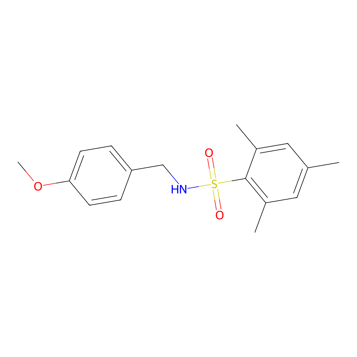 N-(4-methoxybenzyl)-2,4,6-trimethylbenzenesulfonamide molecular structure, CAS 305849-15-4