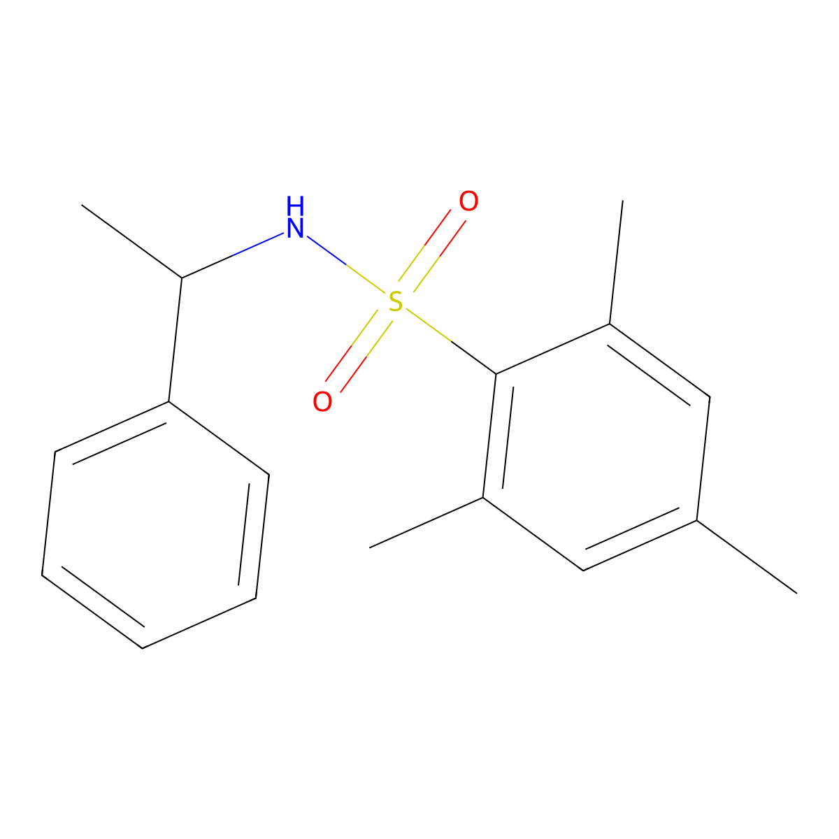 2,4,6-trimethyl-N-(1-phenylethyl)benzenesulfonamide molecular structure, CAS 305849-18-7