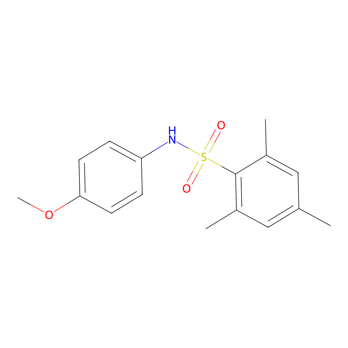 N-(4-methoxyphenyl)-2,4,6-trimethylbenzene-1-sulfonamide molecular structure, CAS 305849-21-2