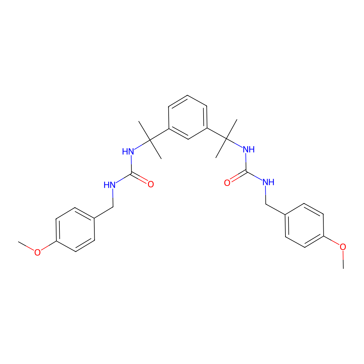 1-[(4-Methoxyphenyl)methyl]-3-(2-{3-[2-({[(4-methoxyphenyl)methyl]carbamoyl}amino)propan-2-YL]phenyl}propan-2-YL)urea molecular structure, CAS 305849-33-6