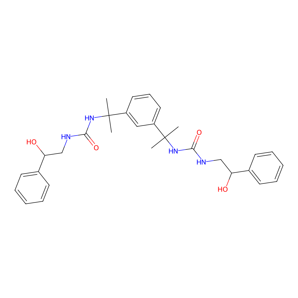 1-(2-Hydroxy-2-phenylethyl)-3-{2-[3-(2-{[(2-hydroxy-2-phenylethyl)carbamoyl]amino}propan-2-yl)phenyl]propan-2-yl}urea molecular structure, CAS 305849-37-0