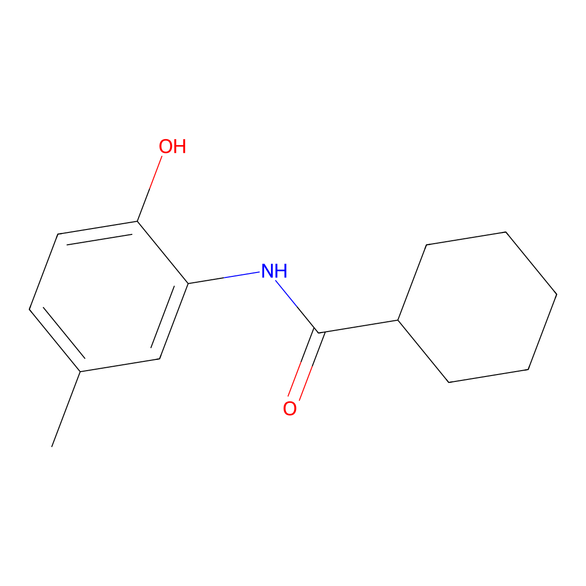 N-(2-hydroxy-5-methylphenyl)cyclohexanecarboxamide molecular structure, CAS 305849-39-2