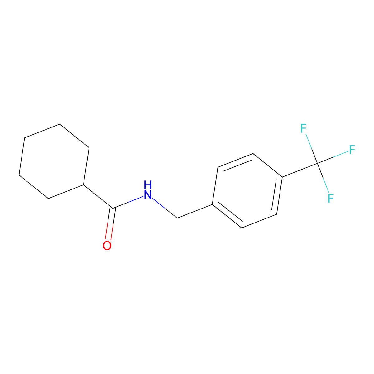 N-{[4-(Trifluoromethyl)phenyl]methyl}-cyclohexanecarboxamide molecular structure, CAS 305849-44-9