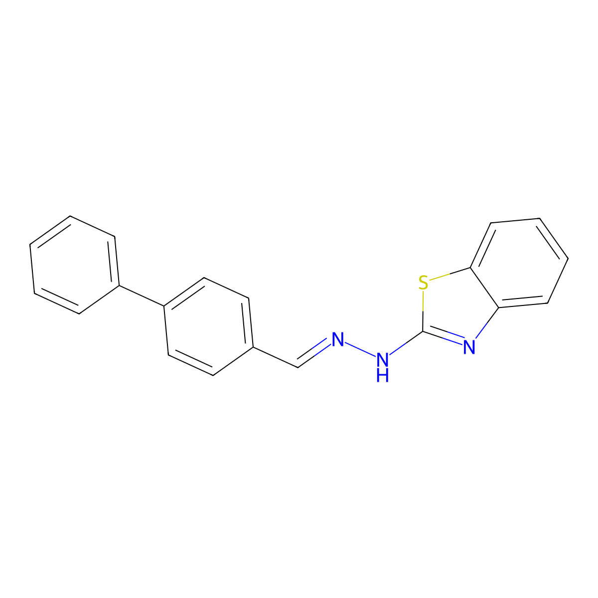 2-[2-[(4-Phenylphenyl)methylidene]hydrazin-1-yl]-1,3-benzothiazole molecular structure, CAS 305849-55-2