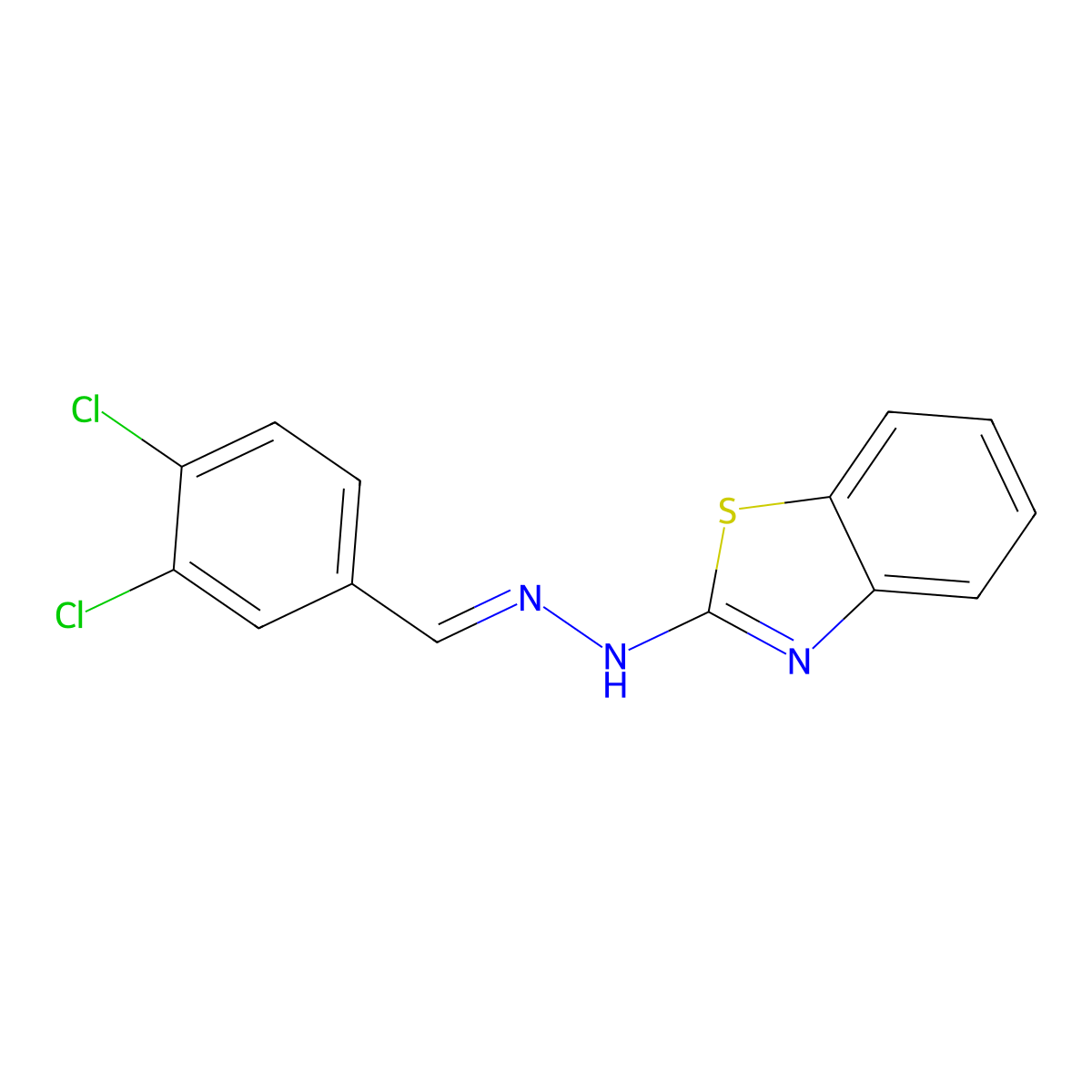 2-[(E)-2-[(3,4-Dichlorophenyl)methylidene]hydrazin-1-YL]-1,3-benzothiazole molecular structure, CAS 305849-56-3