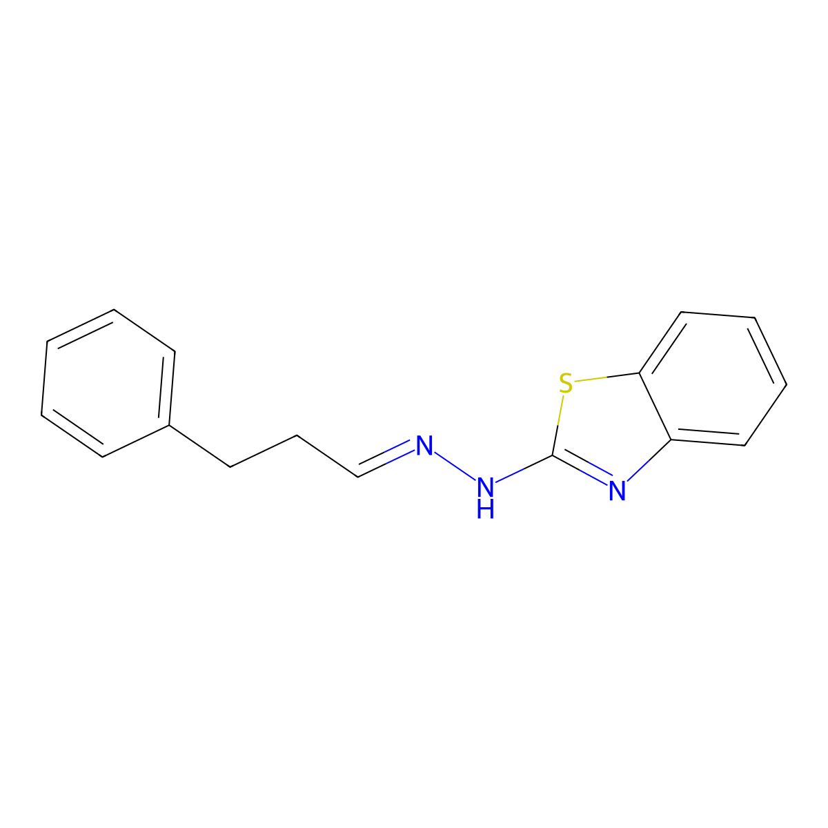 2-[(E)-2-(3-Phenylpropylidene)hydrazin-1-yl]-1,3-benzothiazole molecular structure, CAS 305849-58-5