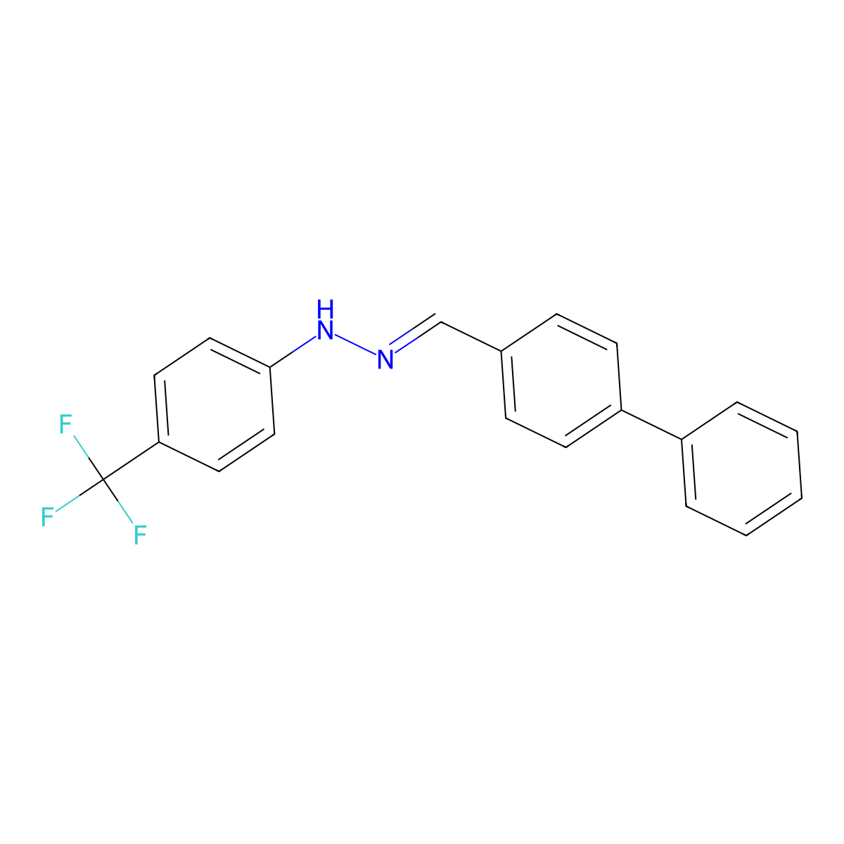 1-[(4-Phenylphenyl)methylidene]-2-[4-(trifluoromethyl)phenyl]hydrazine molecular structure, CAS 305849-69-8
