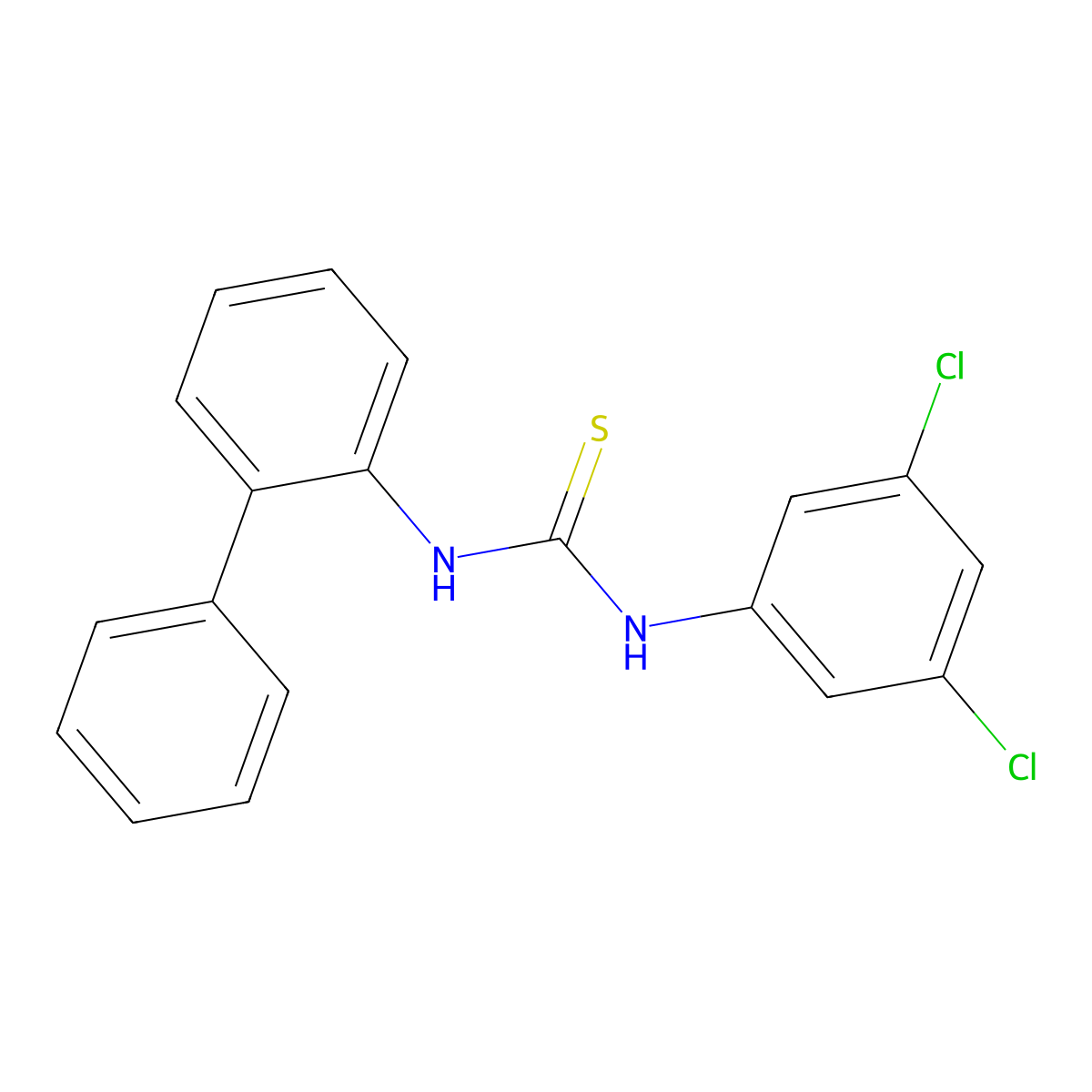 1-(3,5-Dichlorophenyl)-3-(2-phenylphenyl)thiourea molecular structure, CAS 305849-80-3