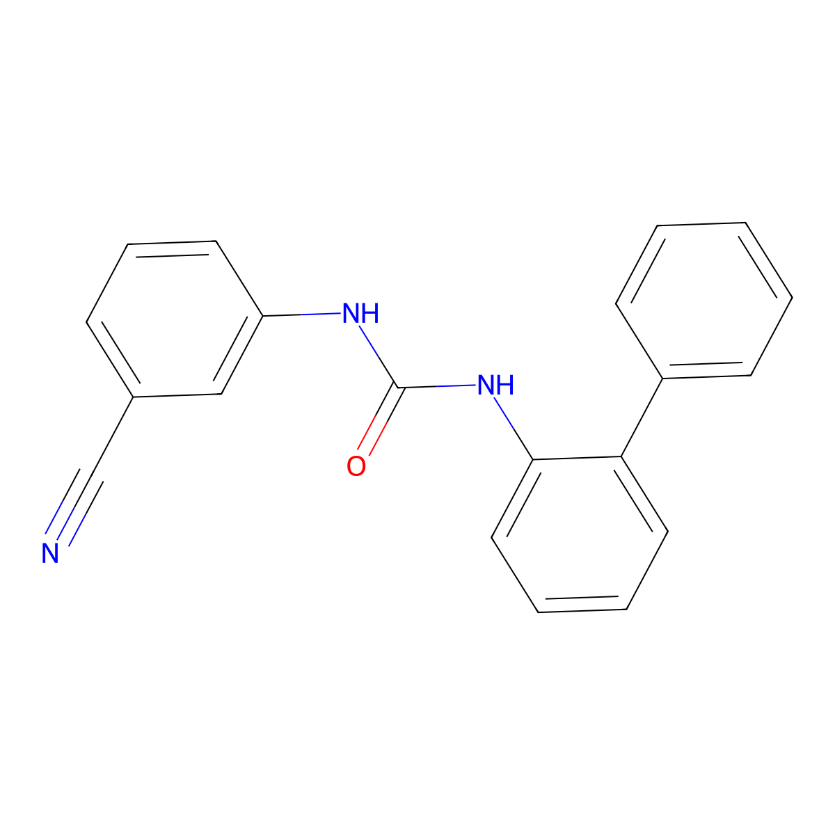 1-(3-Cyanophenyl)-3-(2-phenylphenyl)urea molecular structure, CAS 305849-81-4
