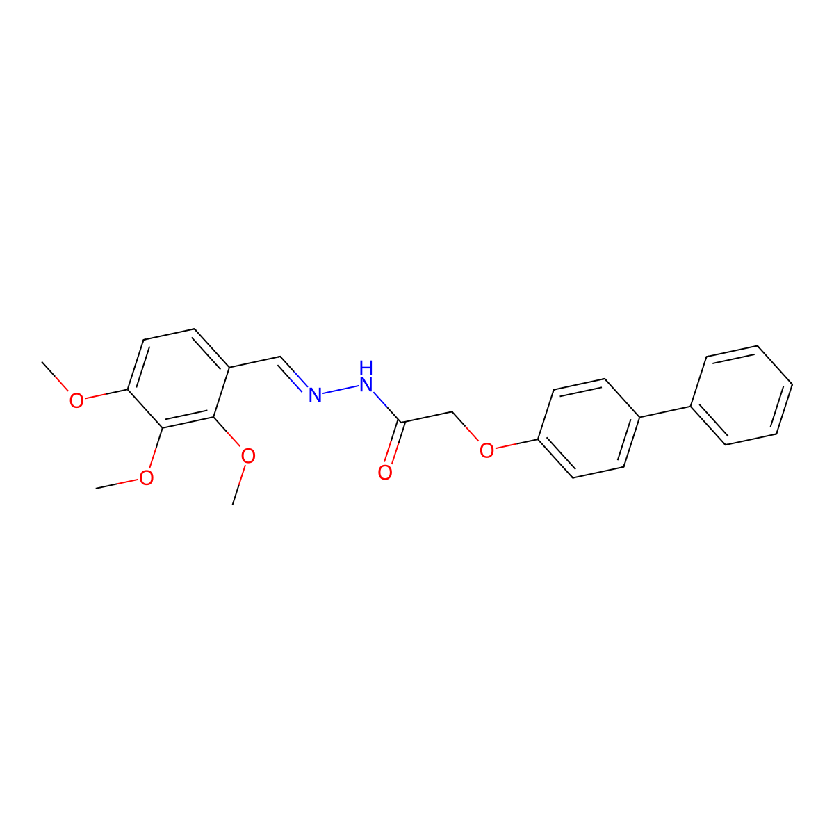 2-(4-Phenylphenoxy)-N'-[(2,3,4-trimethoxyphenyl)methylidene]acetohydrazide molecular structure, CAS 305850-41-3