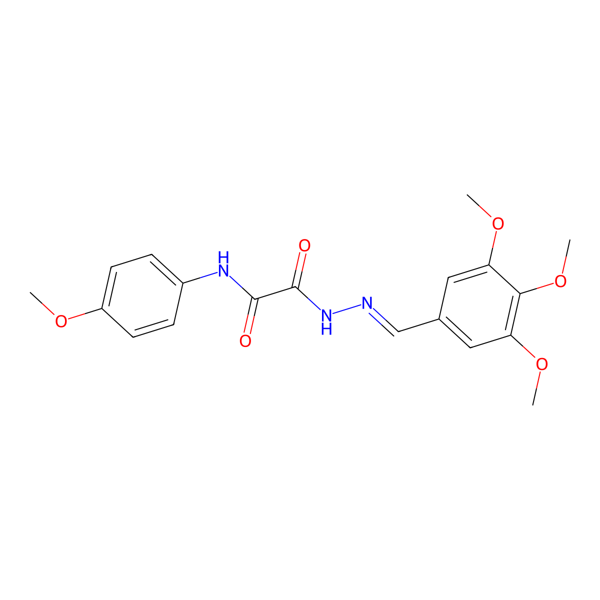 N-(4-Methoxyphenyl)-2-oxo-2-(2-(3,4,5-trimethoxybenzylidene)hydrazino)acetamide molecular structure, CAS 305850-63-9