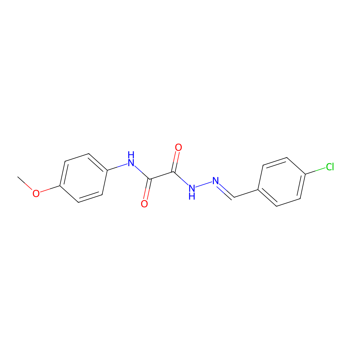 2-(2-(4-Chlorobenzylidene)hydrazino)-N-(4-methoxyphenyl)-2-oxoacetamide molecular structure, CAS 305850-68-4