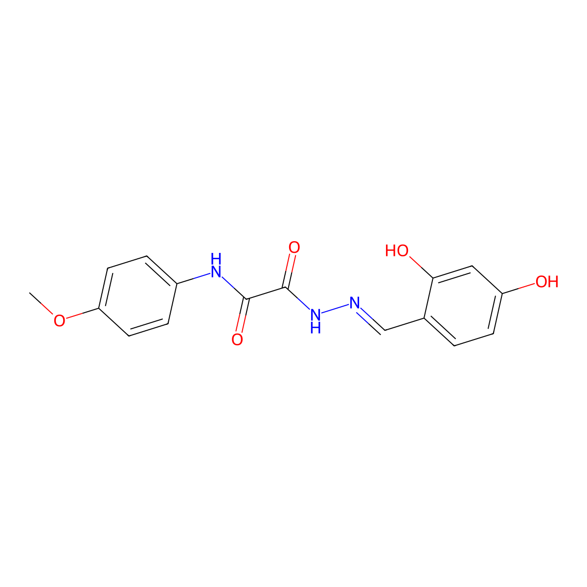 2-(2-(2,4-Dihydroxybenzylidene)hydrazino)-N-(4-methoxyphenyl)-2-oxoacetamide molecular structure, CAS 305850-71-9