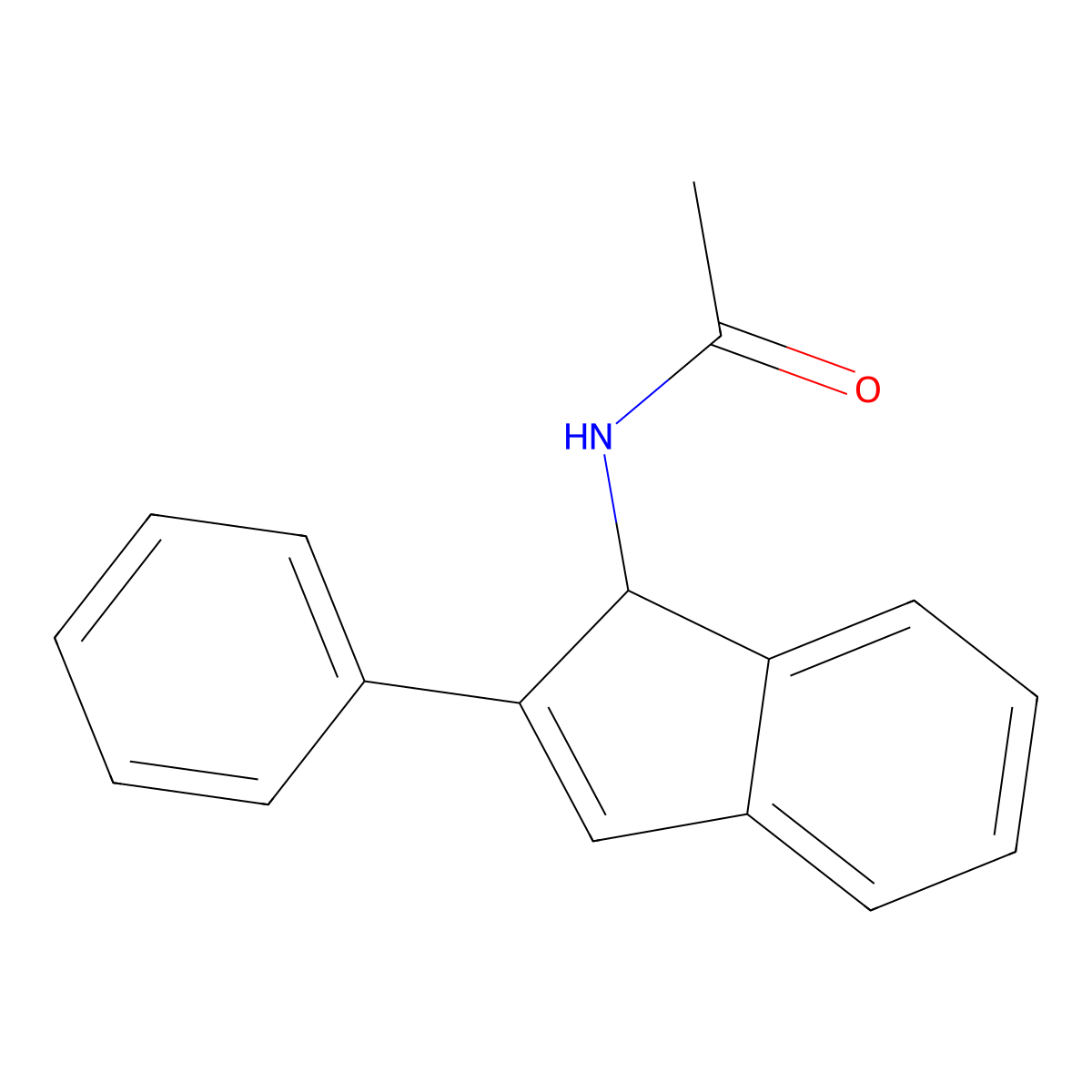 N-(2-phenyl-1H-inden-1-yl)acetamide molecular structure, CAS 305850-79-7