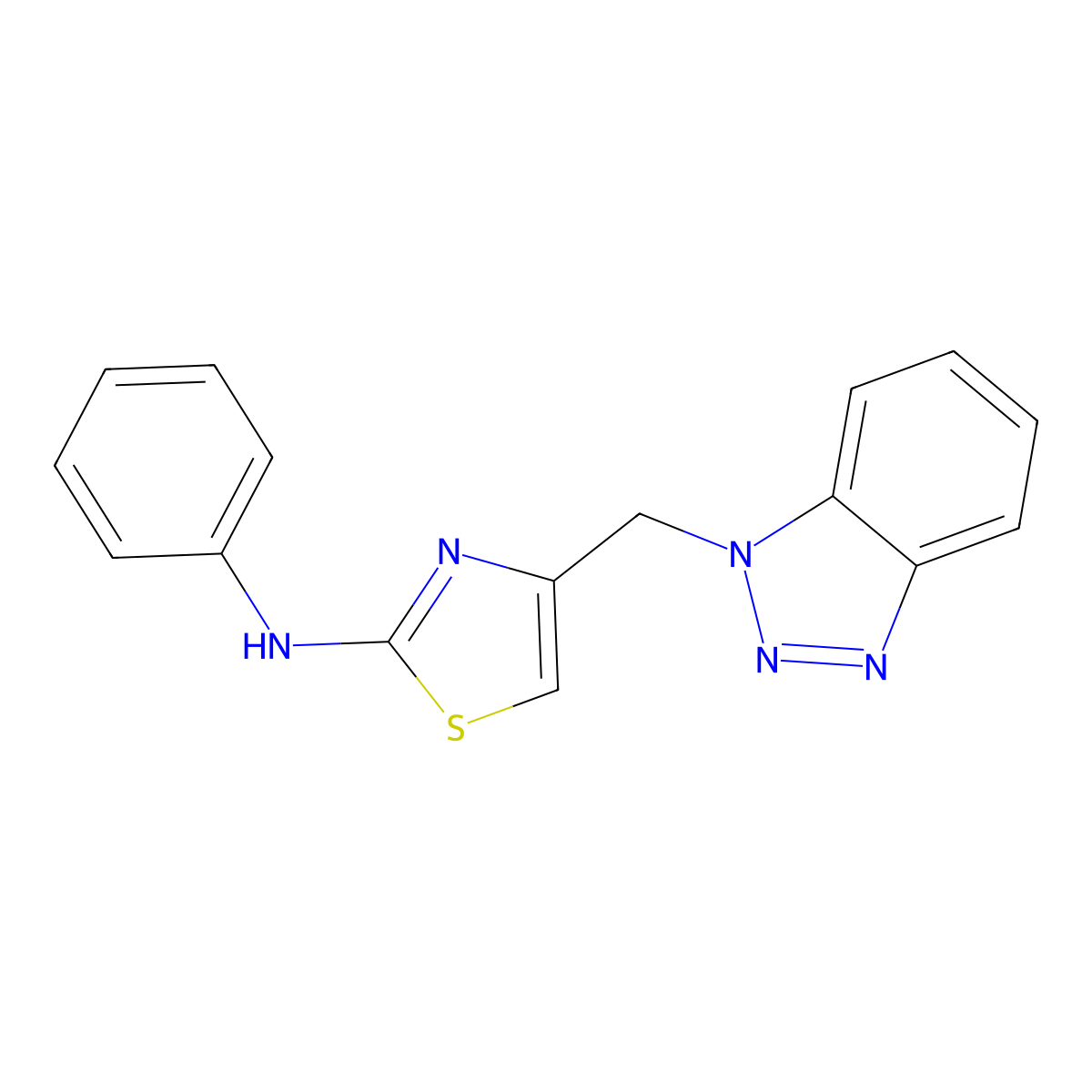 4-(benzotriazol-1-ylmethyl)-N-phenyl-1,3-thiazol-2-amine molecular structure, CAS 305851-14-3