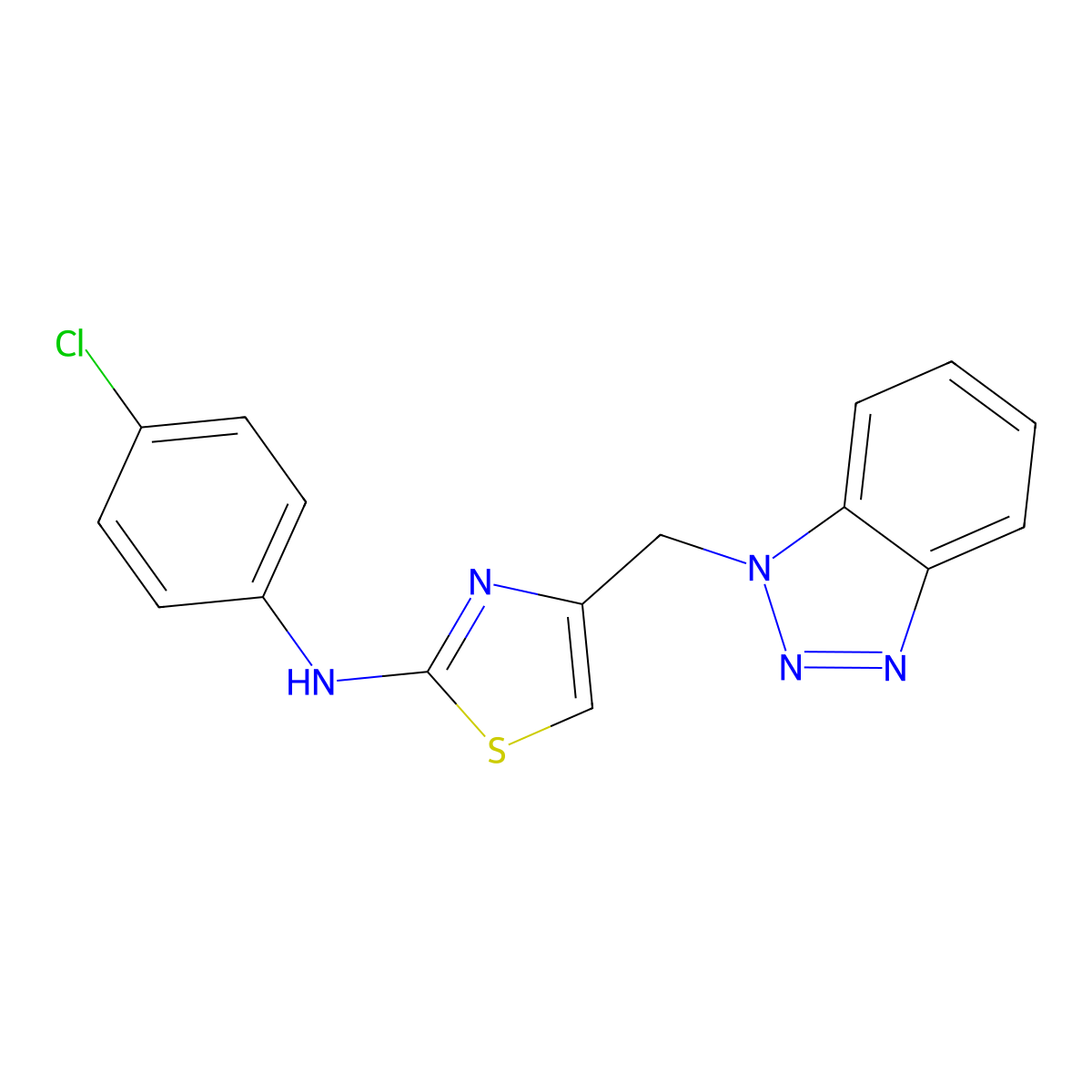 4-(benzotriazol-1-ylmethyl)-N-(4-chlorophenyl)-1,3-thiazol-2-amine molecular structure, CAS 305851-15-4