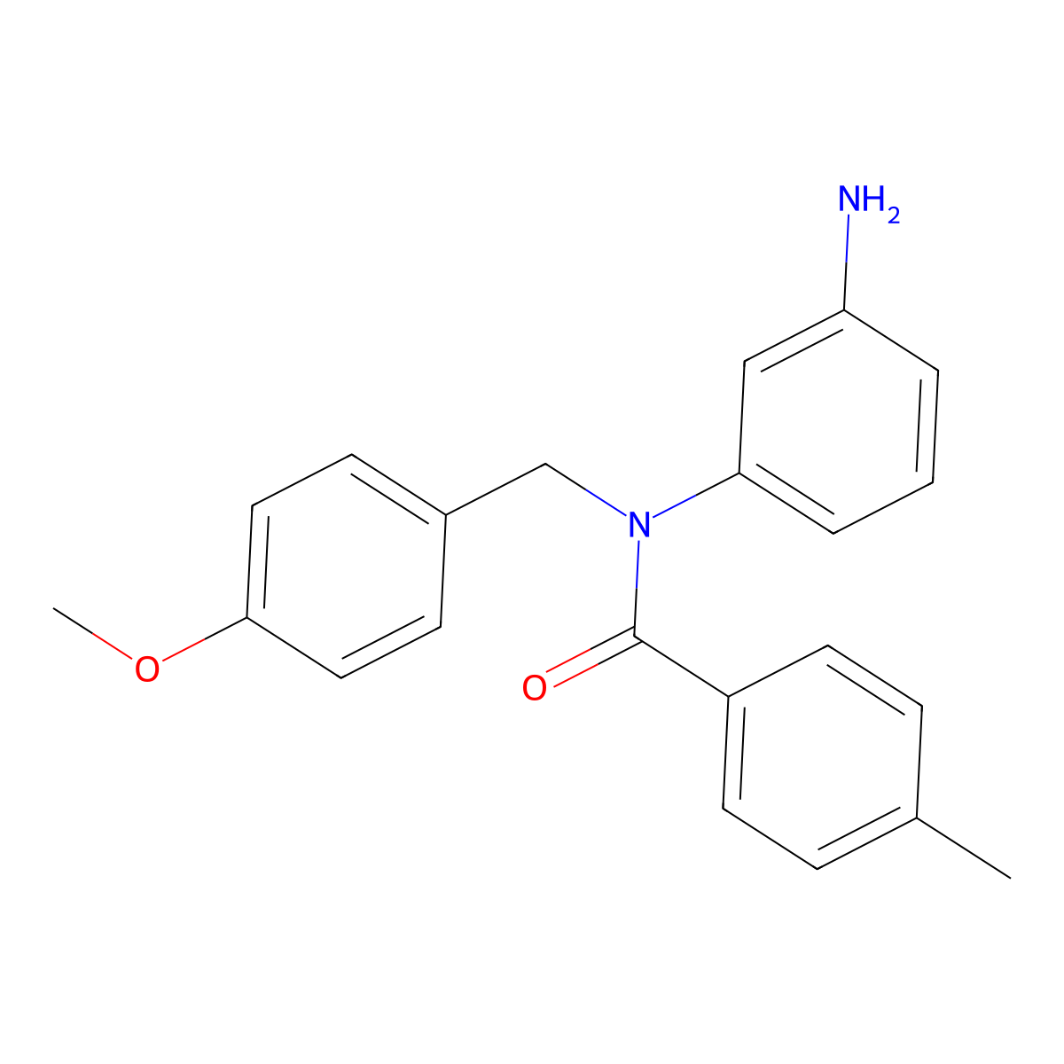 N-(3-aminophenyl)-N-[(4-methoxyphenyl)methyl]-4-methylbenzamide molecular structure, CAS 305851-23-4