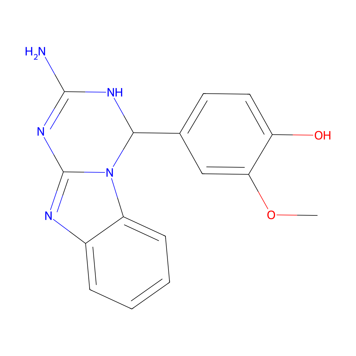 4-(2-Amino-3,4-dihydro[1,3,5]triazino[1,2-a]benzimidazol-4-yl)-2-methoxyphenol molecular structure, CAS 305851-76-7