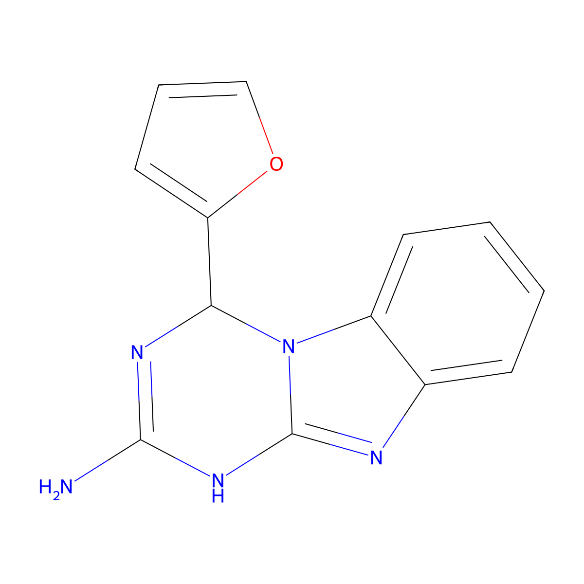 4-(2-Furyl)-1,4-dihydro[1,3,5]triazino[1,2-a]benzimidazol-2-amine molecular structure, CAS 305851-85-8