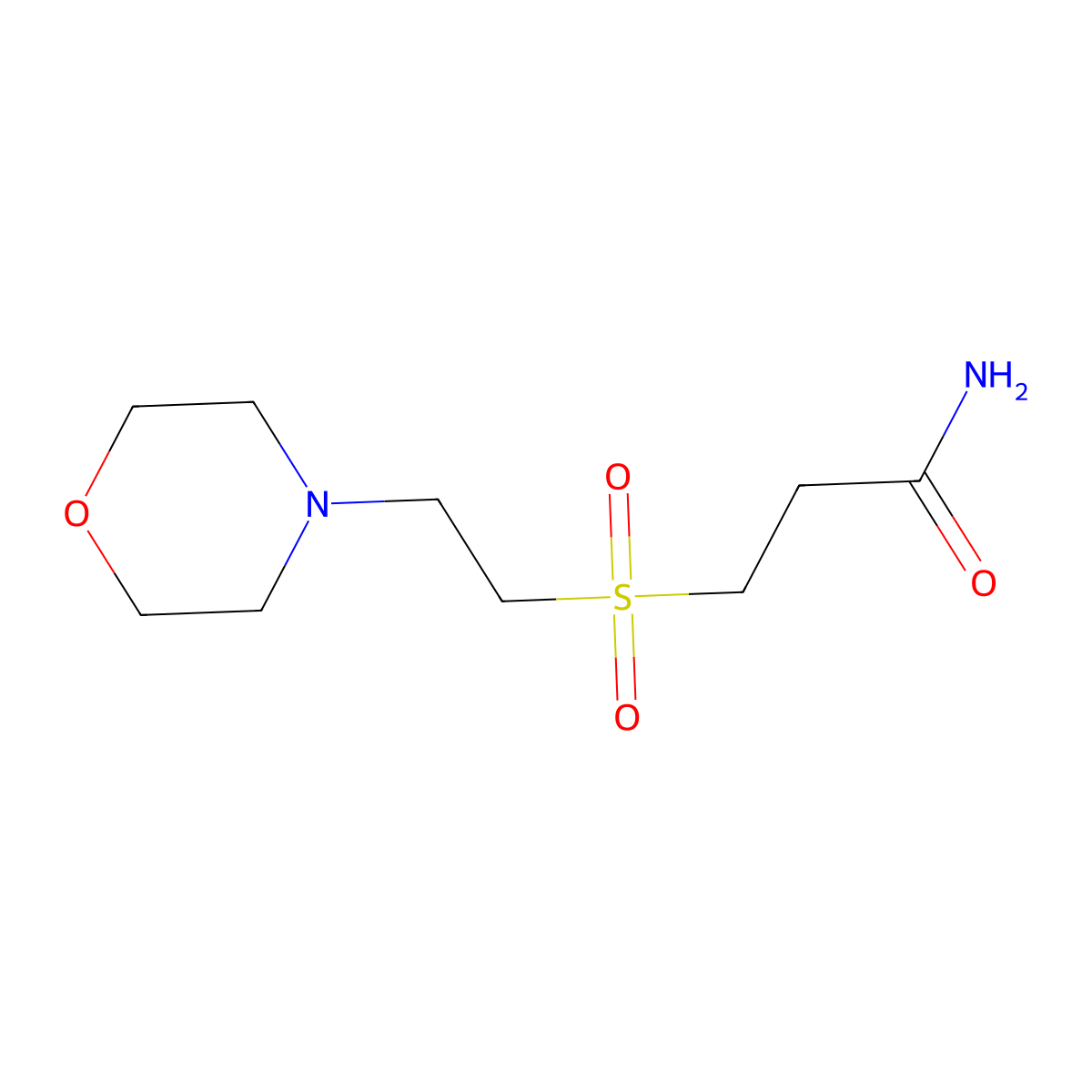 3-((2-Morpholinoethyl)sulfonyl)propanamide molecular structure, CAS 305852-32-8