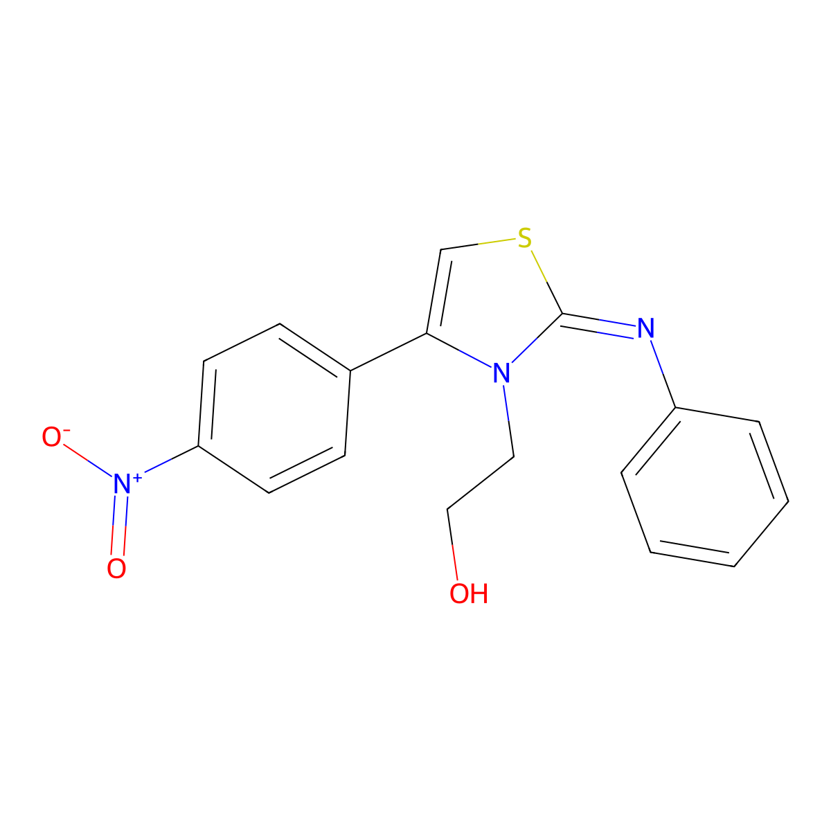 (Z)-2-(4-(4-nitrophenyl)-2-(phenylimino)thiazol-3(2H)-yl)ethanol molecular structure, CAS 305852-44-2