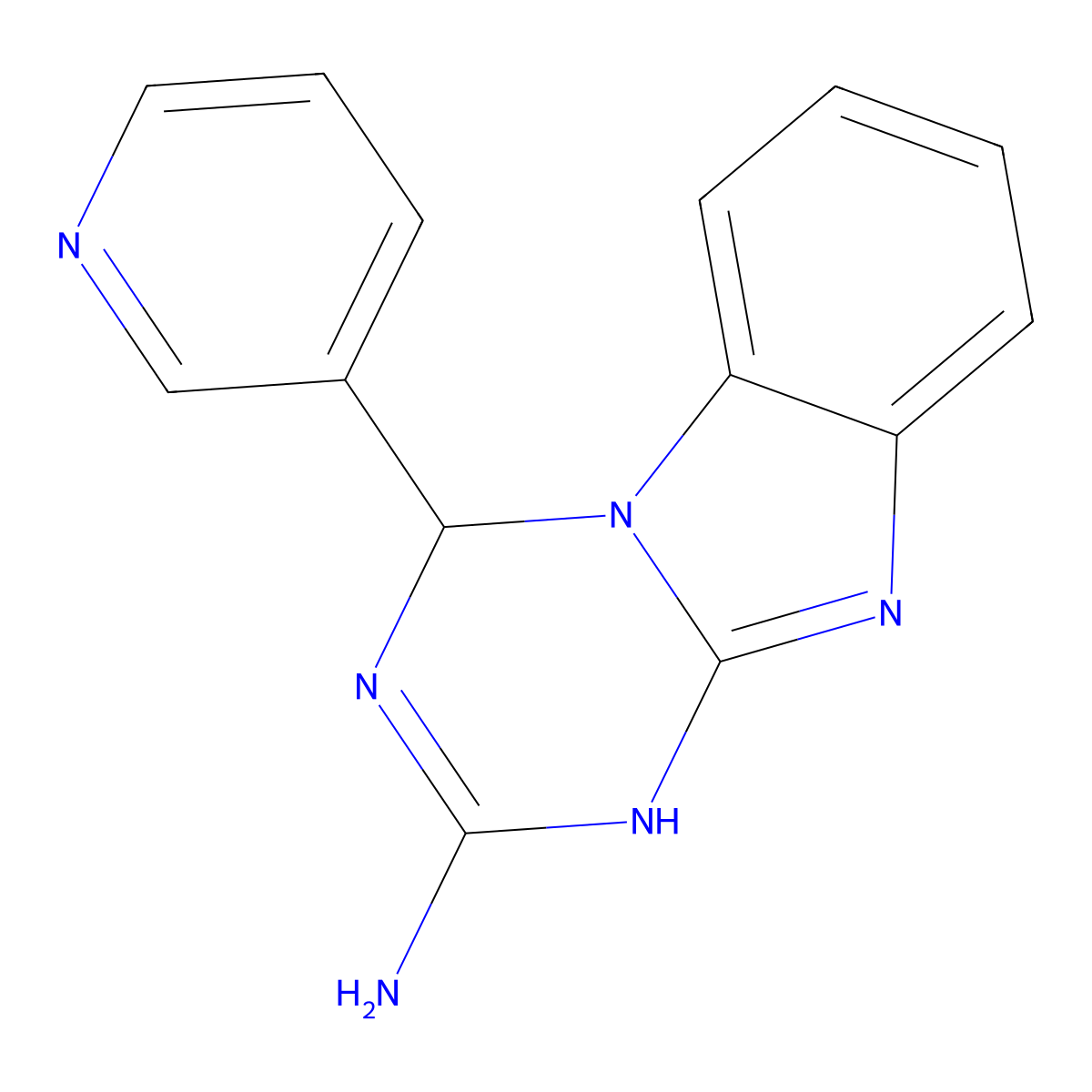 4-(3-Pyridyl)-1,4-dihydro[1,3,5]triazino[1,2-A][1,3]benzimidazol-2-amine molecular structure, CAS 305852-51-1